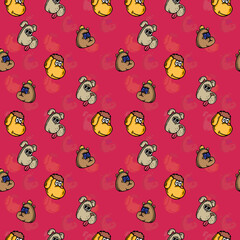 Cartoon Dogs Clipart Pattern