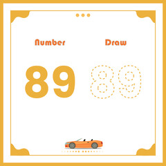 Number drawing for kids fun outline vector preschool number illustration for kids learning activity for back to school number coloring book