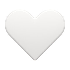 White holiday heart 3d. Smooth gradient christmas present in creative style