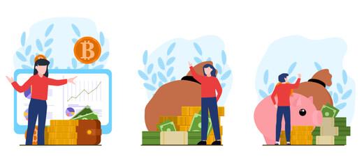 Flat Bundle Finance Design Illustration