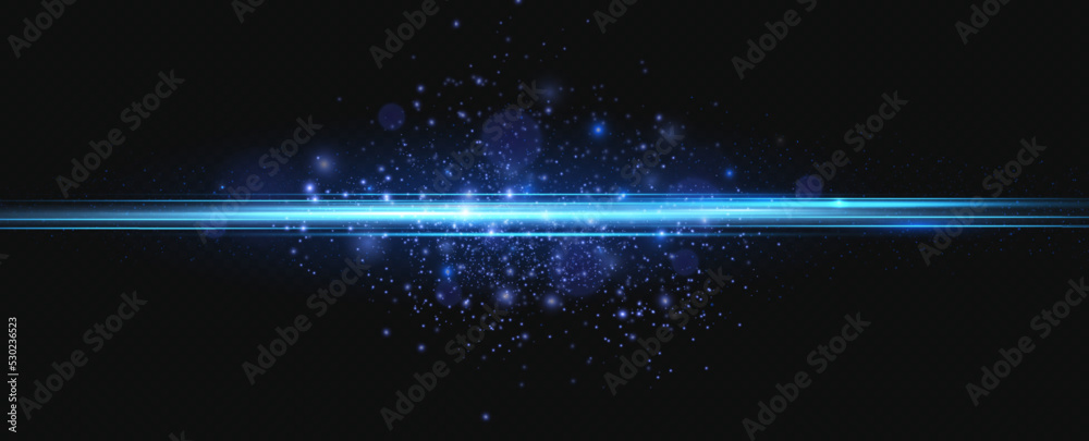 Poster vector illustration of a blue color. light effect. abstract laser beams of light. chaotic neon rays 