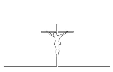 crucifixion of jesus in christian faith symbolic drawing concept