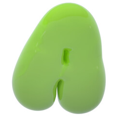 Alphabet A bubble letter illustration in 3D design