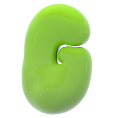 Alphabet G bubble letter illustration in 3D design