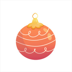 Hygge cozy christmas toy isolated. Cartoon flat vector illustration. Isolated vector illustration. Holiday xmas decor. Christmas cozy elements