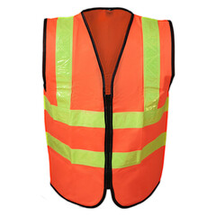A glowing orange safety vest is used when working to avoid work accidents