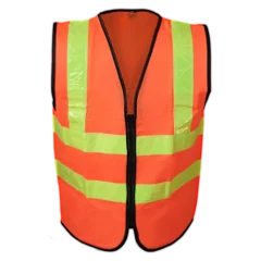 Foto op Canvas A glowing orange safety vest is used when working to avoid work accidents © Nur