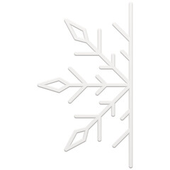 White ornate half snowflake. Openwork decoration of new year abstract interior