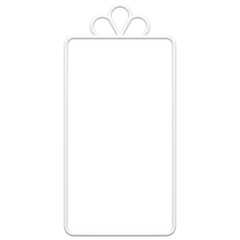 White openwork frame for smartphone 3d. Gift christmas decoration for digital gadget