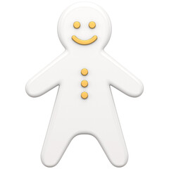 White gingerbread man 3d. Christmas sweet decoration for new years table