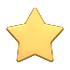 Golden star decoration on christmas tree. Classic ornament for winter holiday and trendy interior