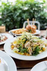 salad in a restaurant