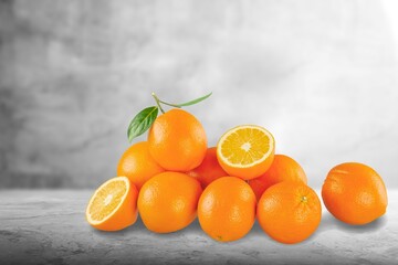 Tasty sweet fresh sliced orange fruit citrus