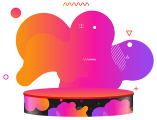 Abstract liquid shapes design  presentation mock up, podium pedestal platform product display