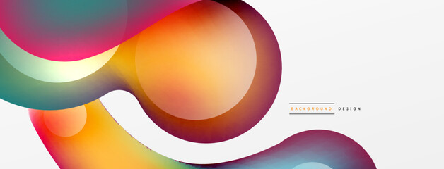 Fluid abstract background, round shapes and circle flowing design for wallpaper, banner, background or landing