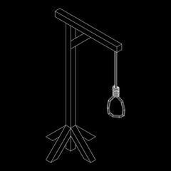 Naklejka premium Gallows with Hanging rope. Place of execution in the Middle Ages