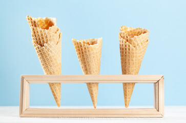 Empty ice cream cones