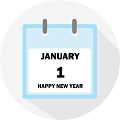 Happy new year image or clip art. vector illustration.