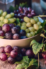 Bowl of delicious grapes. High quality photo