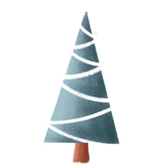 Handdrawn Christmas tree. Festive New Year holidays. Merry and Bright. Winter time