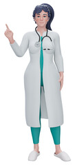 3d render, doctor cartoon character standing. Confident friendly therapist