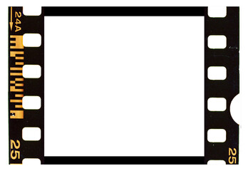 35mm film strip frame, isolated PNG with number and scale from an old 35mm color film - obrazy, fototapety, plakaty