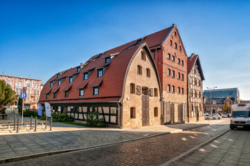 Granaries at Grodzka street. Bydgoszcz, Kuyavian-Pomeranian Voivodeship, Poland.