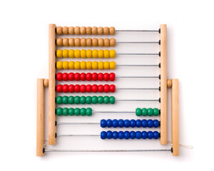 colorful abacus on white background