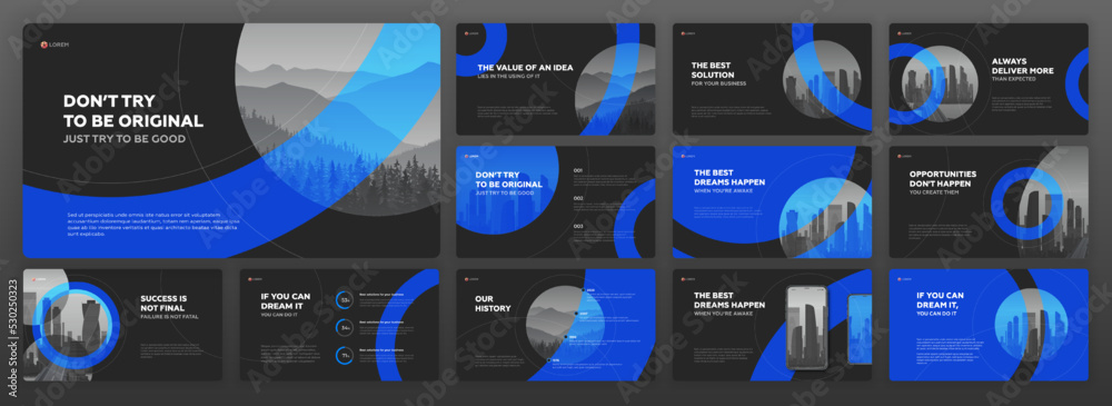 Canvas Prints modern powerpoint presentation templates set. use for creative keynote presentation background, broc