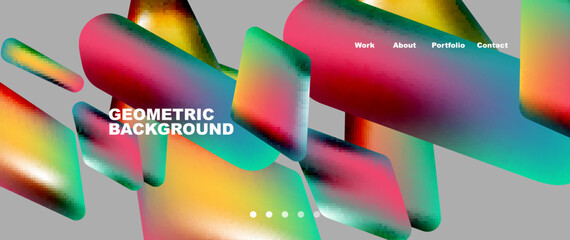Colorful geometric background landing page. Vector illustration for wallpaper, banner, background, leaflet, catalog, cover, flyer