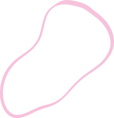 Vector outline drawing pink color spot. hand drawn. Scribble. Irregular shape. Design element.