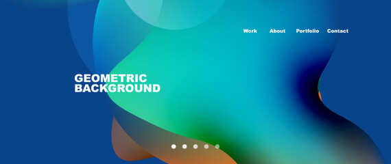 Flowing gradient colors and round elements and circles. Vector illustration for wallpaper, banner, background, leaflet, catalog, cover, flyer