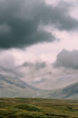 West Highland Way in Scotland. rainy wheather.