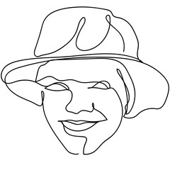Woman line drawing, Continuous line drawing art, Vector line illustration, Minimalist Black White Drawing Artwork, Black and white vector illustration, Modern continuous line art.