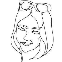 Woman line drawing, Continuous line drawing art, Vector line illustration, Minimalist Black White Drawing Artwork, Black and white vector illustration, Modern continuous line art.
