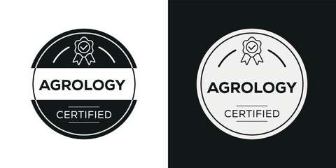 Fototapeta na wymiar Creative (Agrology) Certified badge, vector illustration.