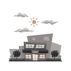 Unique and simple building illustration style for apps interface or games, small city library