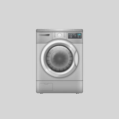 Realistic washing machine domestic electronic device. 3d household appliances for cleaning laundry