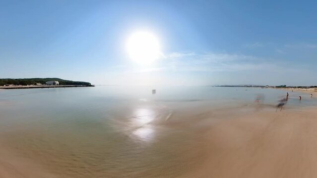 Walk on the Perla Beach near Primorsko resort in Bulgaria