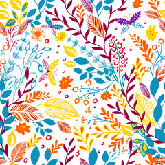 Fototapeta na wymiar Seamless background floral pattern. Vector illustration