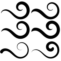 Line swash, curly under, calligraphy squiggle swoosh, underline stroke brush