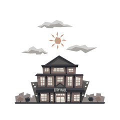 Unique and simple building illustration style for apps interface or games, city hall