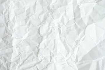 Texture of white crumpled paper for background.