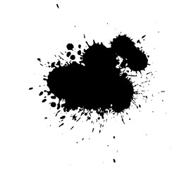 Black blob object on White Background. Vector illustration