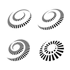 Spiral Design Elements. Abstract Swirl Icons.