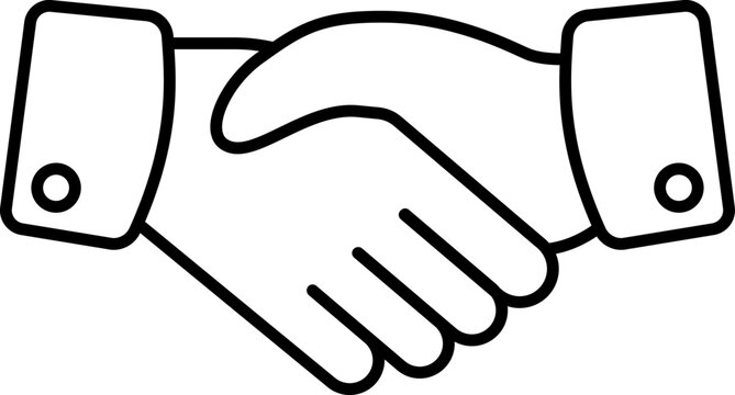 Handshake line icon shake and agreement vector image