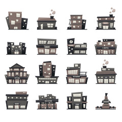 Unique and simple building illustration style for apps interface or games