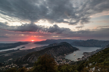 Sunset over Kotor, Montenegro