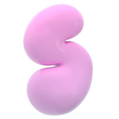 Alphabet S bubble letter illustration in 3D design