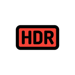 Hdr icon in filled line style about camera, use for website mobile app presentation